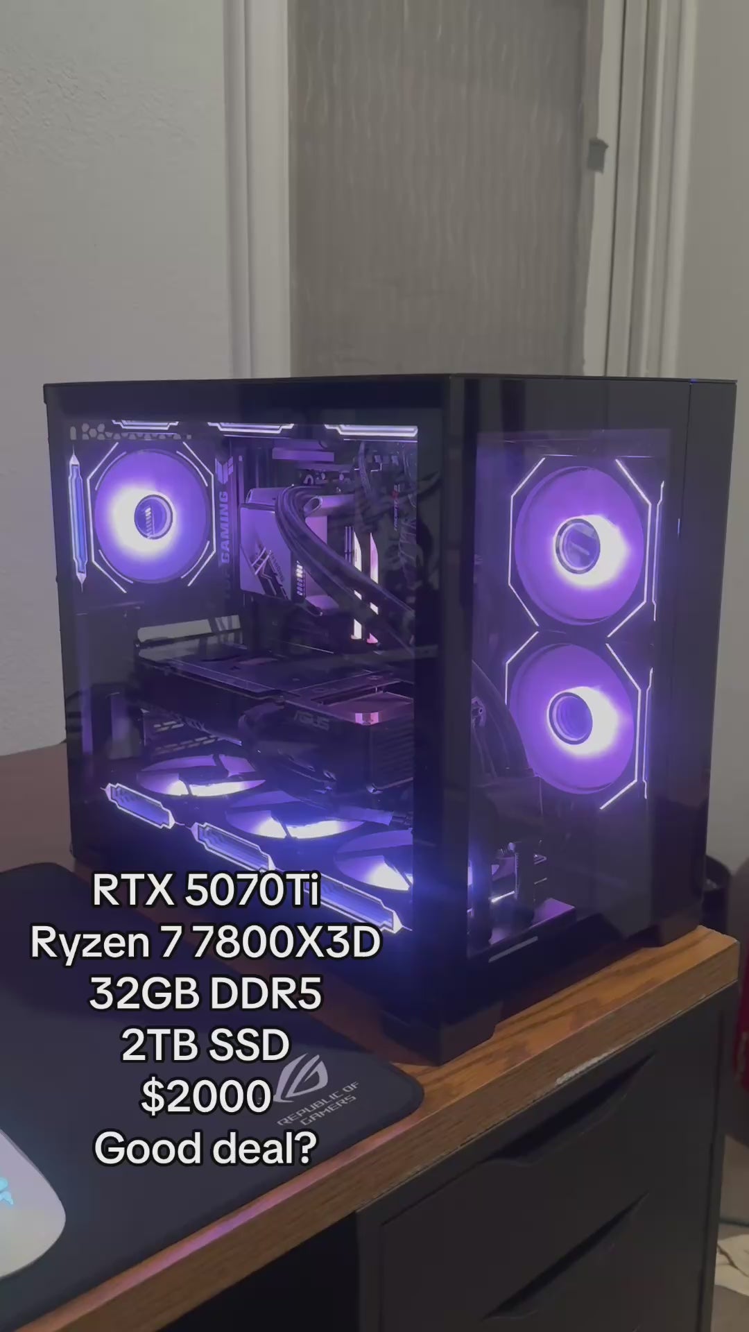 RTX 5070 Ti Gaming PC | Ryzen 7 7800X3D | 32GB DDR5 | 2TB SSD | 4K Ready