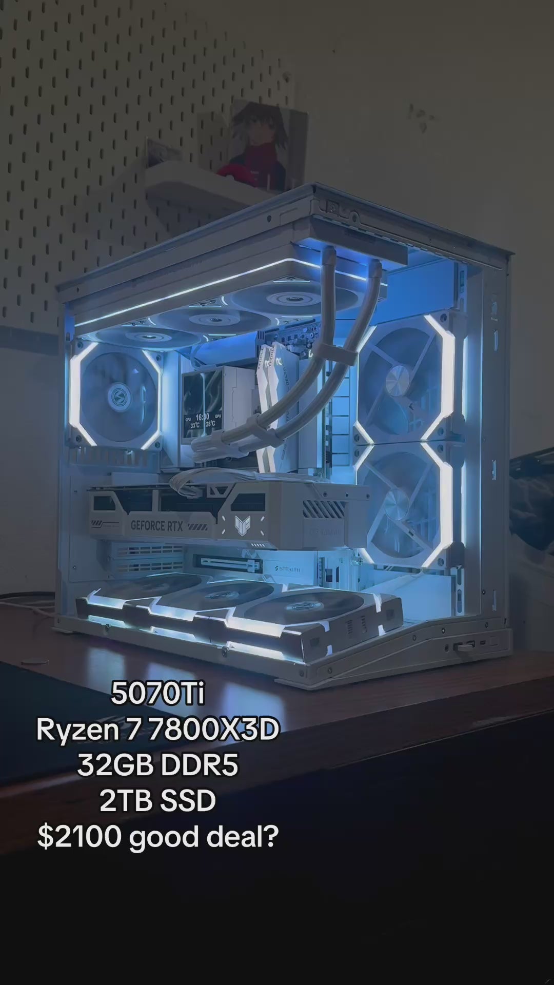 White RTX 5070 Ti Gaming PC | Ryzen 7 7800X3D | 32GB DDR5 | 2TB SSD