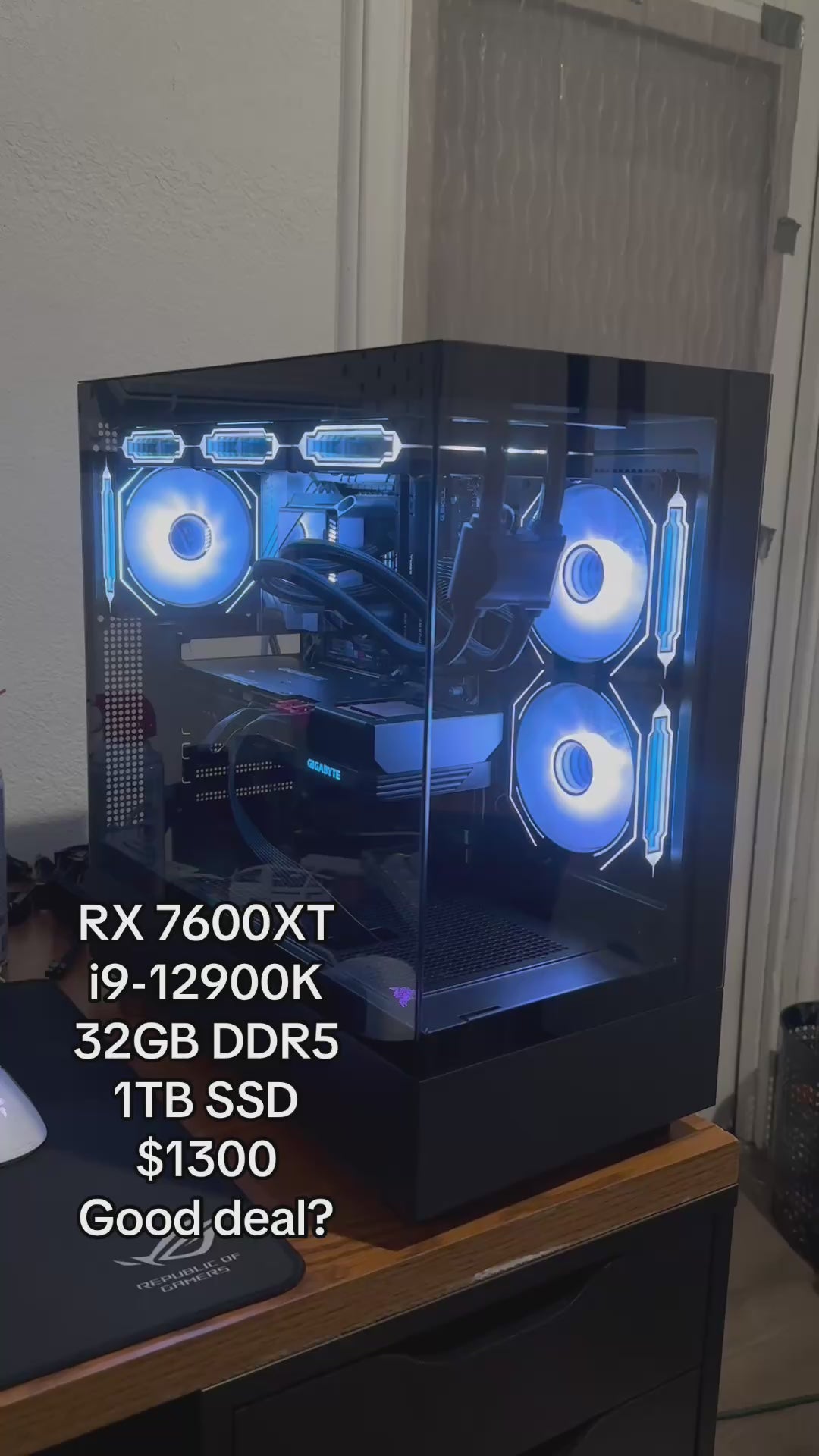 RX 7600XT Gaming PC | i9-12900K | 32GB DDR5 | 1TB SSD